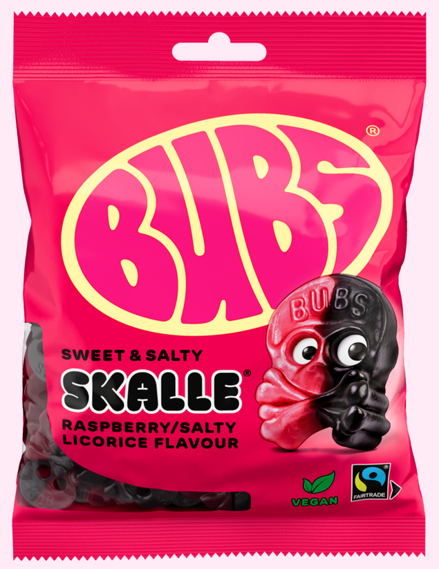 BUBS MINI Raspberry Salty Licorice SKALLE